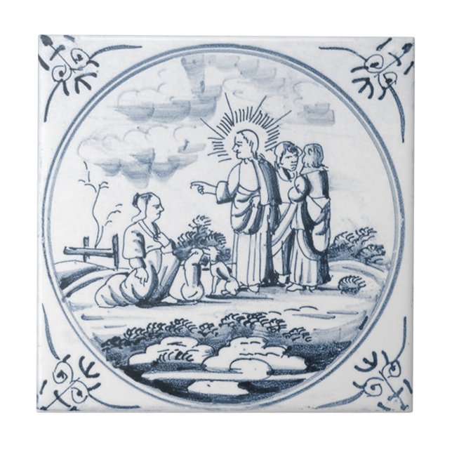 DBT03 Delft Biblical Design Ceramic Tile (Front)