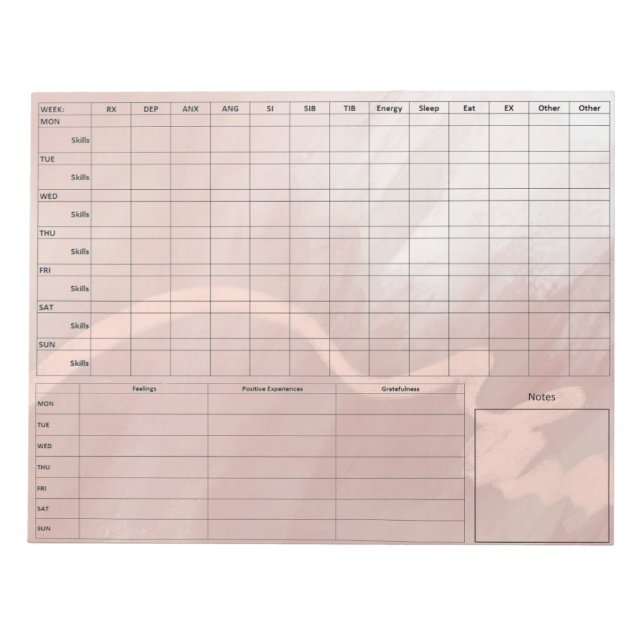 DBT Dairy Card Notepad - 40 Sheets Rose (Front)