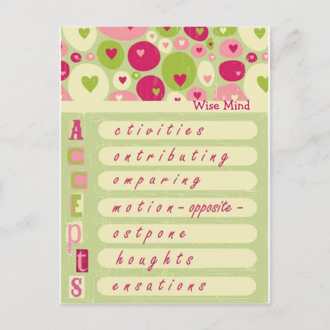 DBT Wise Mind "accepts" Postcard (Front)