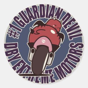 DBY EXTREME MOTORS VINTAGE Lucky Devil 2 Classic Round Sticker