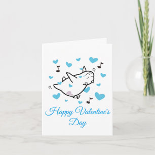 DBY in Blue Hearts Sky Happy Valentine's Day Holiday Card