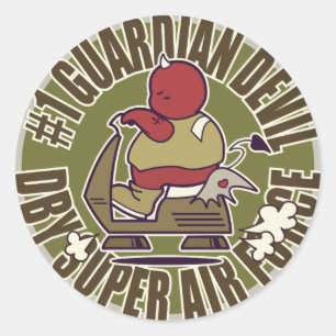 DBY SUPER AIR FORCE VINTAGE Lucky Devil Classic Round Sticker