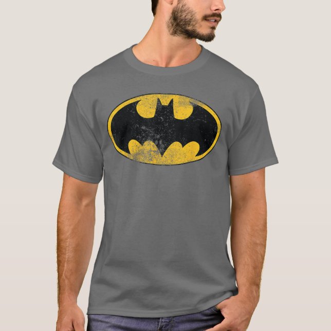 DC Batman Logo Classic Distressed T-Shirt (Front)