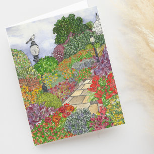DC Capitol and Garden Watercolor Blank Thank You Card