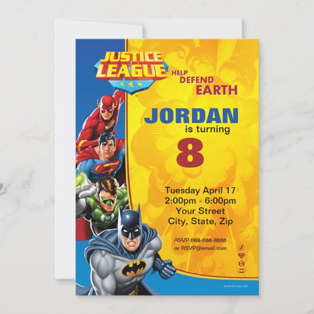 DC Comics | Justice League - Birthday Invitation (Front)