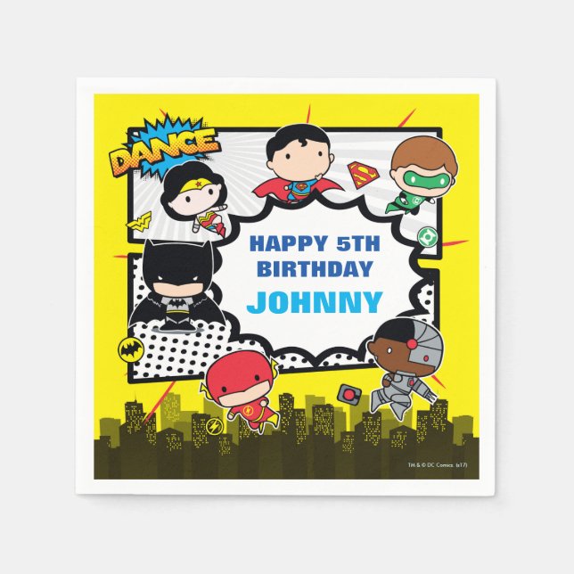 DC Comics | Justice League - Chibi Birthday Napkin (Front)