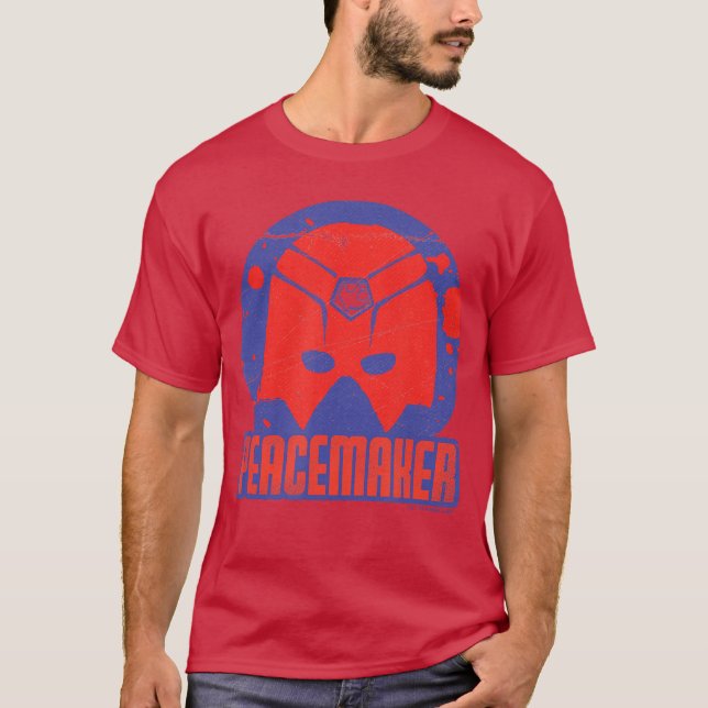 DC Comics Peacemaker Helmet Paint Splatter Badge v T-Shirt (Front)