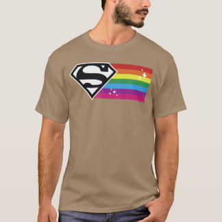 DC Comics Pride Justice League Superman Rainbow Fl T-Shirt