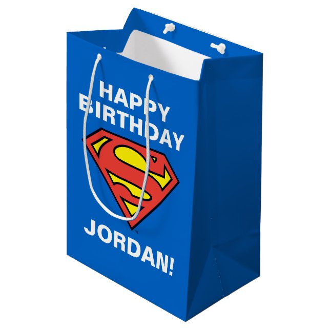 DC Comics | Superman | Classic Logo Medium Gift Bag (Front Angled)