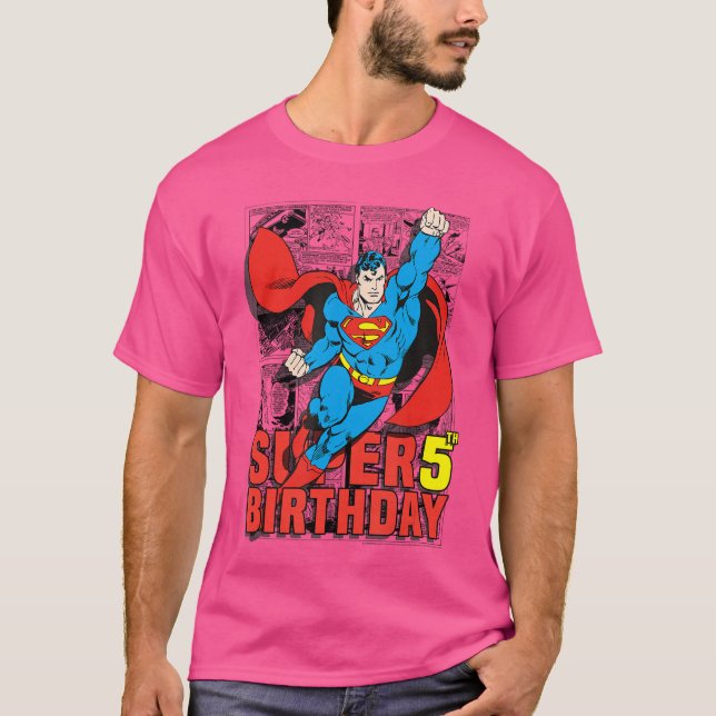 DC Comics Superman Super 5th Birthday Comic funny T-Shirt (Front)