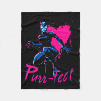 Dc Comics Valentines Day Catwoman Purr-fect Heart  Fleece Blanket