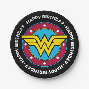 DC Comics Wonder Woman Circle & Stars Logo Paper Plate