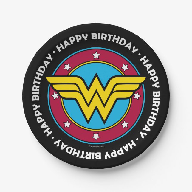 DC Comics | Wonder Woman Circle & Stars Logo Paper Plate (Front)