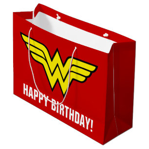 DC Comics   Wonder Woman Logo   Happy Birthday Large Gift Bag