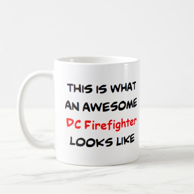 dc firefighter, awesome coffee mug (Left)