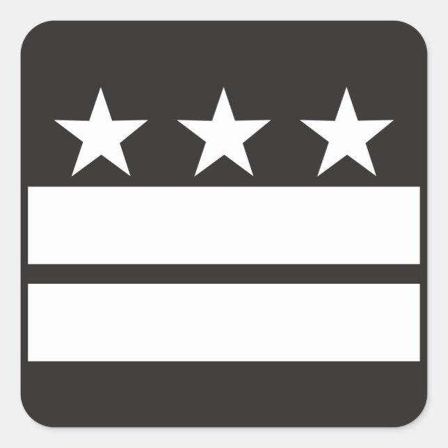 DC Flag in Black & White Square Sticker (Front)