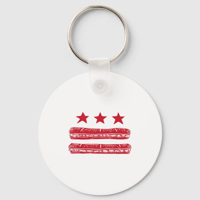 Dc Flag Sub Sandwich  Key Ring (Front)