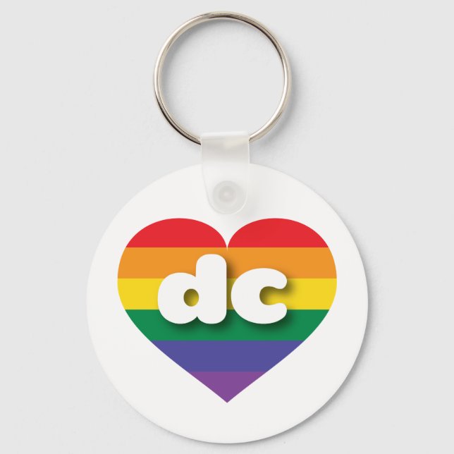 dc gay pride rainbow heart - mini love key ring (Front)