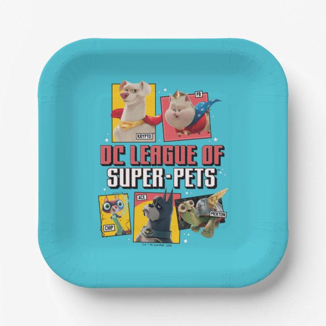 DC League of Super-Pets Character Panels Paper Plate (Front)
