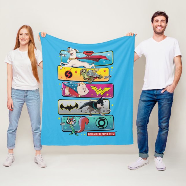 DC League of Super-Pets Panels Fleece Blanket (In Situ)