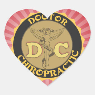 DC LOGO DOCTOR CHIROPRACTIC CADUCEUS HEART STICKER