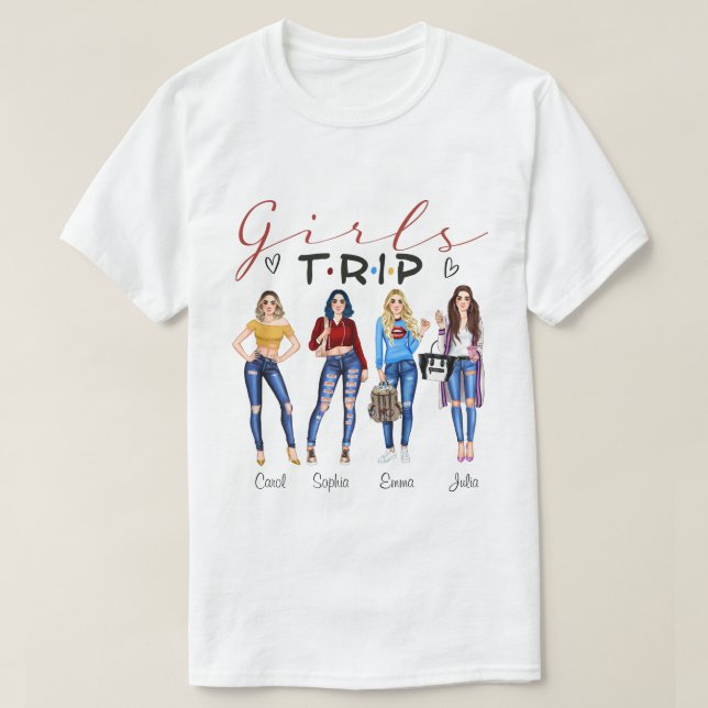 DC Personalised Girls Trip Shirt, Gift For Travel  T-Shirt (Design Front)