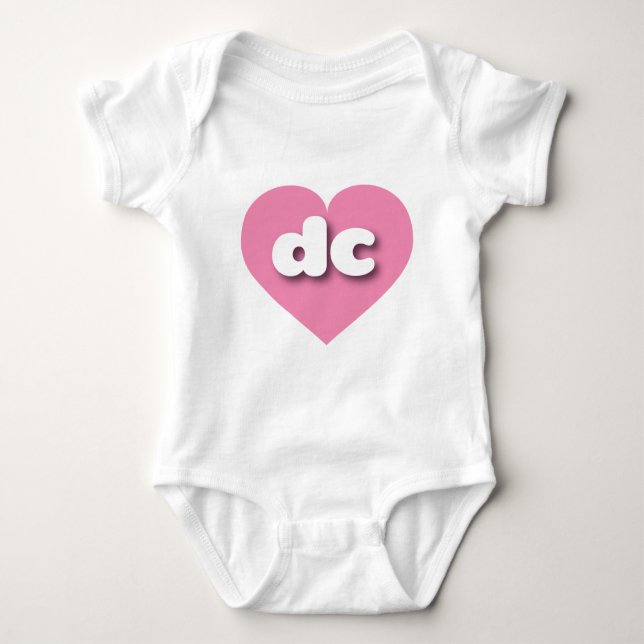 dc pink heart - I love dc Baby Bodysuit (Front)