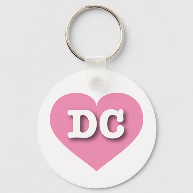 DC Pink Heart - I love DC Key Ring (Front)