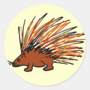 DC- Porcupine Round Stickers