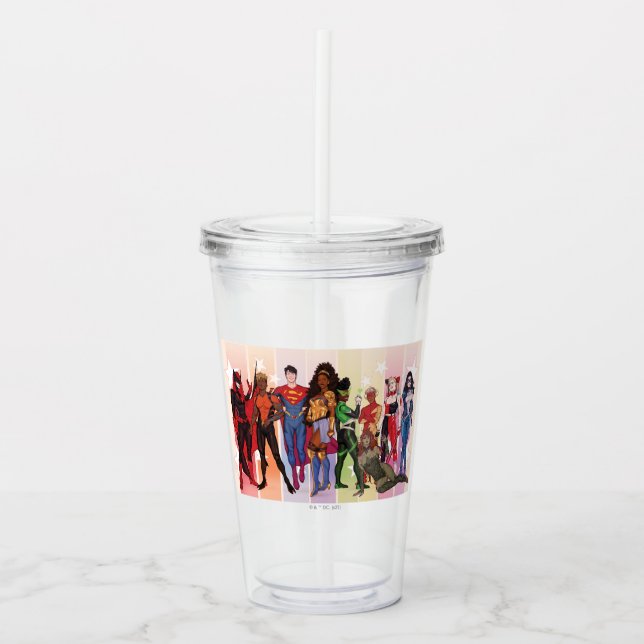 DC Pride Comic Cover 2022 Variant Acrylic Tumbler (Front)