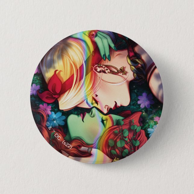 DC Pride Harley Quinn & Poison Ivy Comic Cover 6 Cm Round Badge (Front)