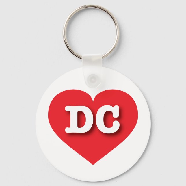 DC Red Heart - I love DC Key Ring (Front)