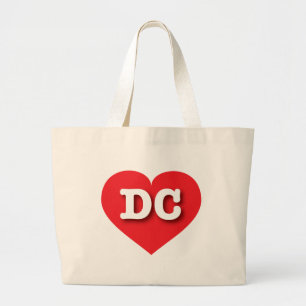 DC Red Heart - I love DC Large Tote Bag