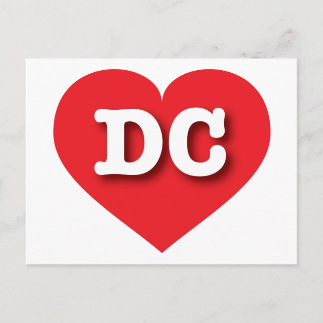 DC Red Heart - I love DC Postcard (Front)