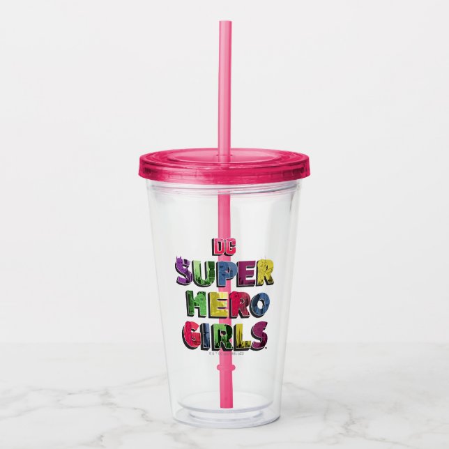 DC Super Hero Girls City Lettering Acrylic Tumbler (Front)