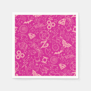 DC Super Hero Girls Pink Icon Pattern Napkin