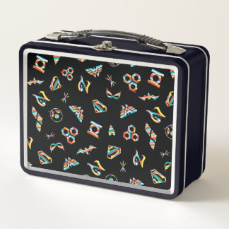 DC Super Hero Girls Rainbow Icon Pattern Metal Lunch Box