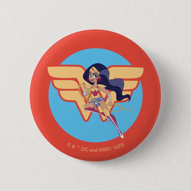 DC Super Hero Girls Wonder Woman 6 Cm Round Badge (Front)