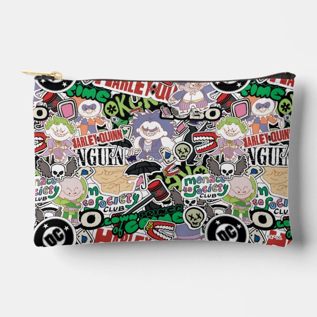 DC Super-Villains Cartoon Pattern Accessory Pouch (Front)