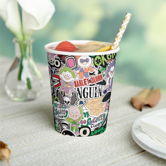 DC Super-Villains Cartoon Pattern Paper Cups (Insitu)