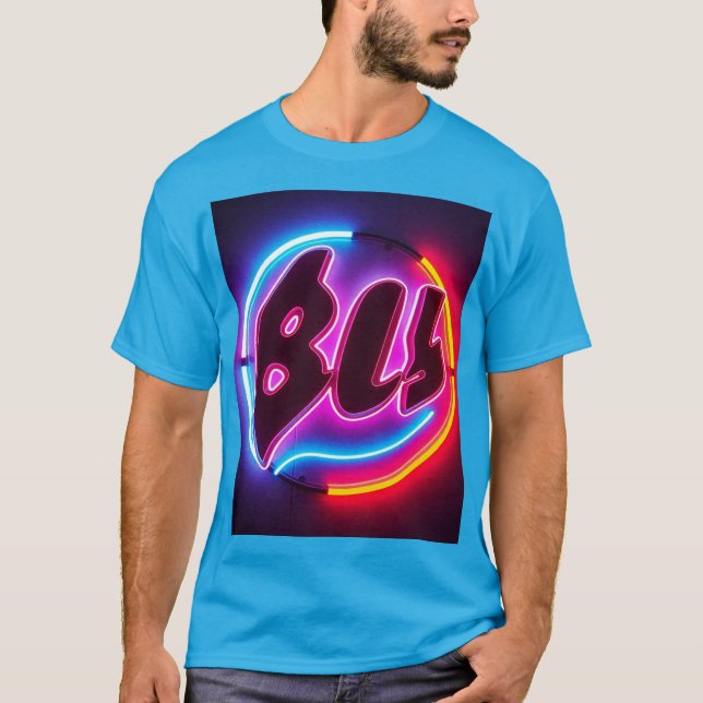 DC T-Shirt blue Neon Design (Front)