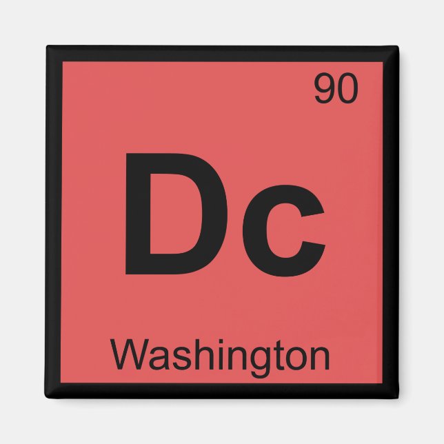 Dc - Washington Chemistry Periodic Table Symbol Magnet (Front)