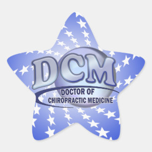 DCM DOCTOR CHIROPRACTIC MEDICINE BLUE LOGO STAR STICKER