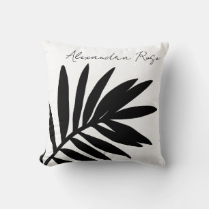 DCustom Palm Leaf Black White Negative Inversion Cushion
