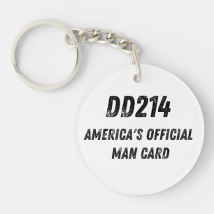 DD214 America's Official Man Card Key Ring