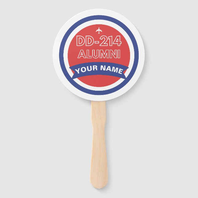 DD-214 Alumni Personalised Airforce Retirement  Hand Fan (Front)