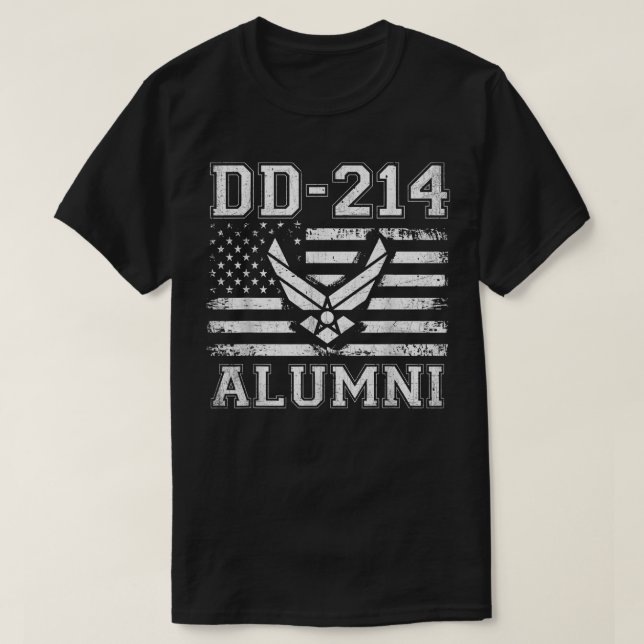 DD-214 US Air Force Alumni Military Veteran Retire T-Shirt (Design Front)