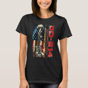 Dd 214 Us Alumni Usa American Flag Vintage Patriot T-Shirt