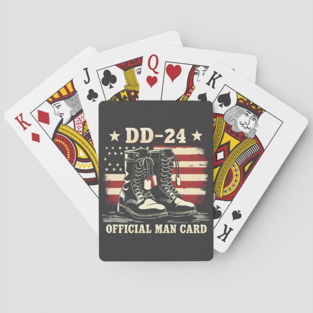 DD 24 Official Man Card American Veteran Day Flag (Back)
