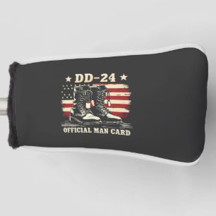 DD 24 Official Man Card American Veteran Day Flag Golf Head Cover